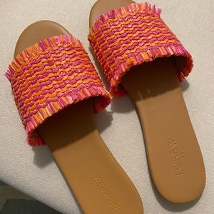 Raffia slide sandals 7.5 never worn